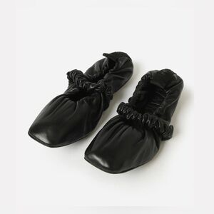 GANNI Women's Soft Square Toe Scrunchie Ballerina Flat, Size EU 38/ US. 7.5